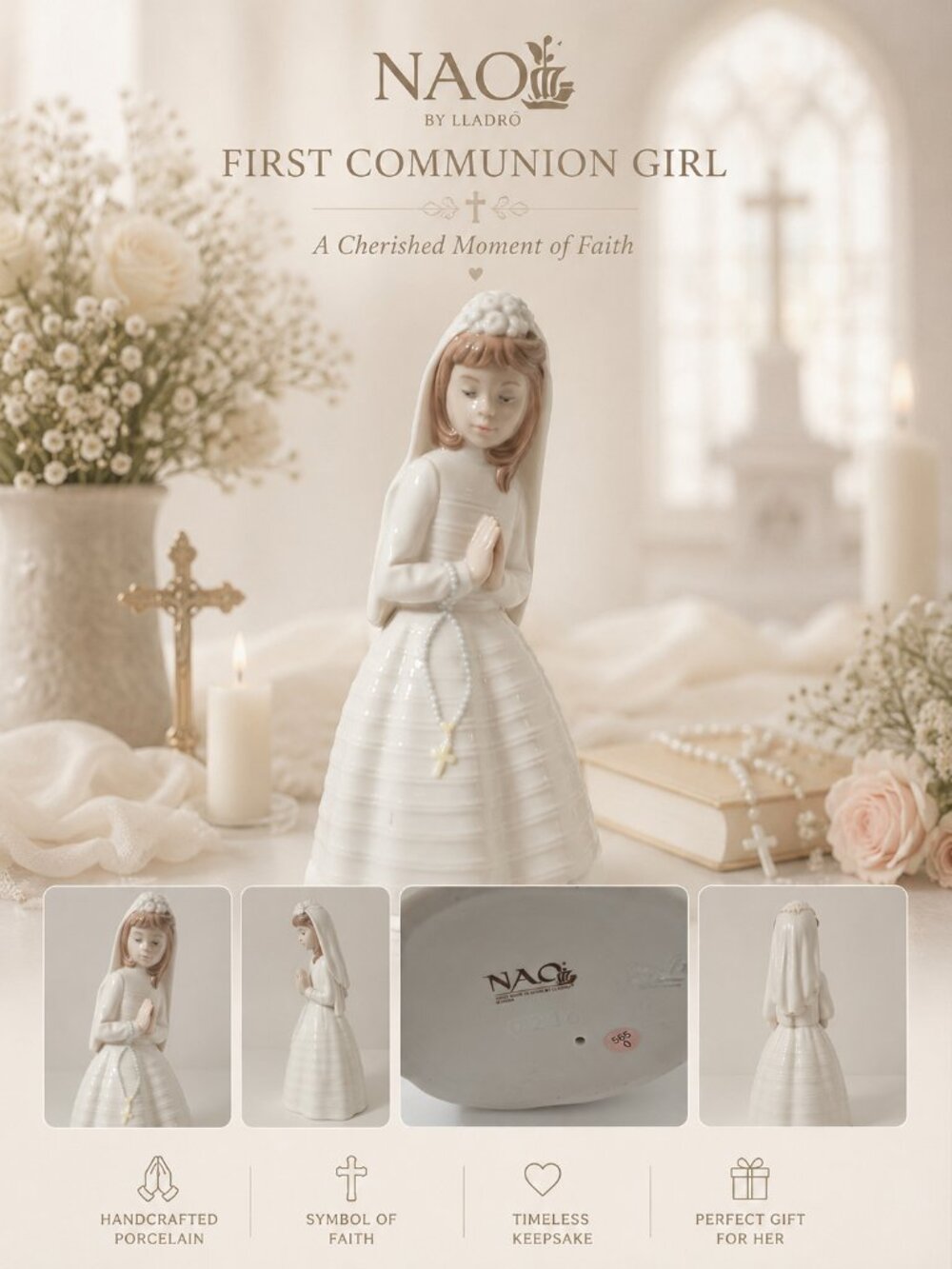 Lladro NAO Porcelain First Communion Girl
